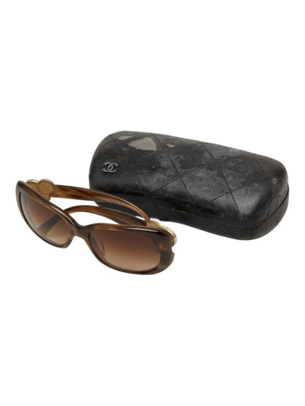 Chanel CC Logo Sunglasses 58 a Brown Acetate 1- Eyewear - Picture 7 of 7